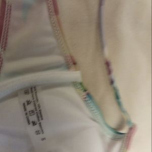 Swimsuits top tie die paint spatter pink blue yellow green etc.